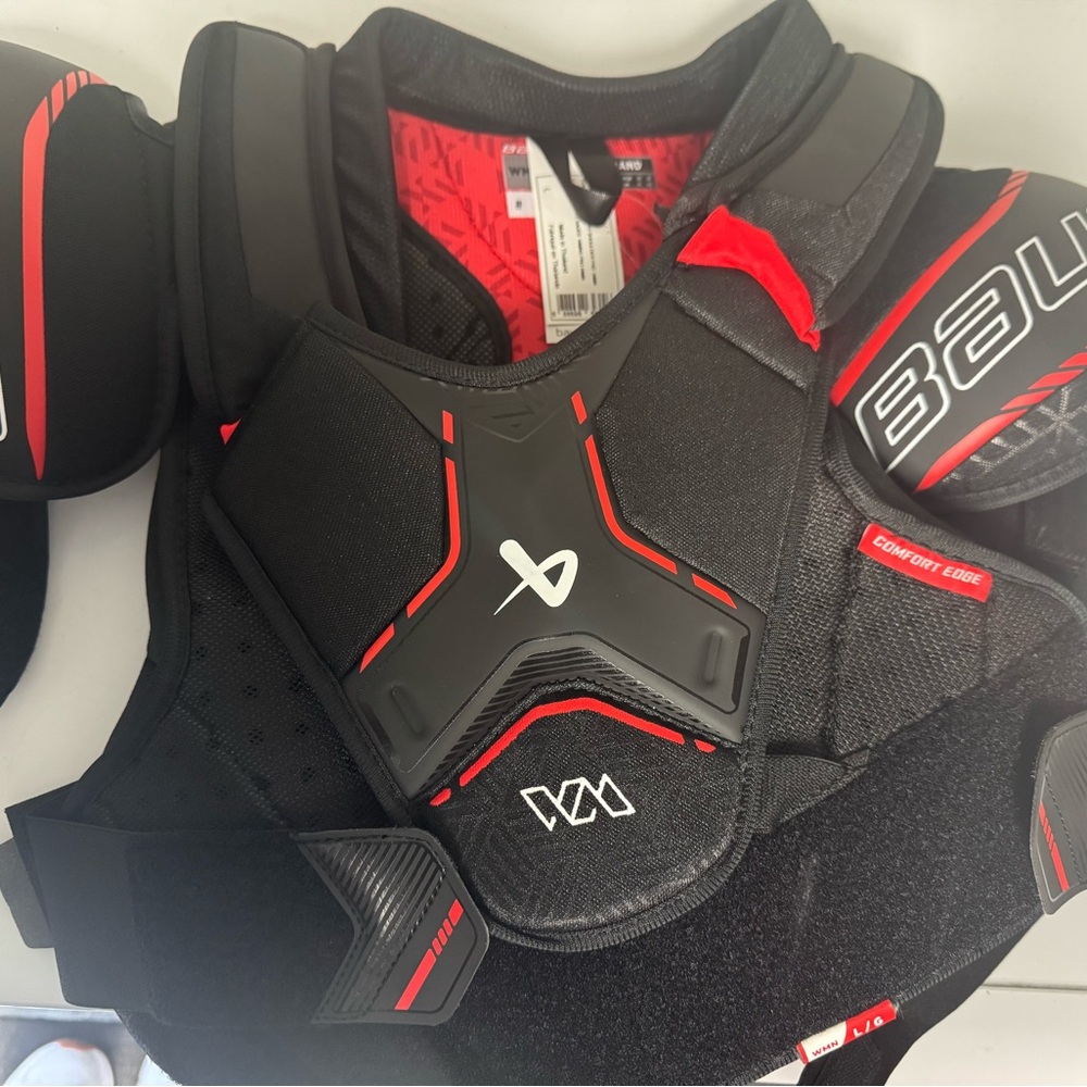 Bauer Black and Red Protective Gear
